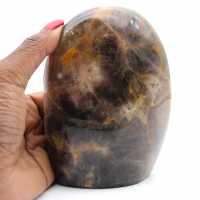 Piedra de luna negra de microlina natural para adorno