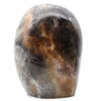 Blocco di pietra di luna nera microline naturale lucidato