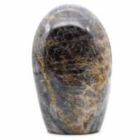 Piedra lunar negra microlina natural