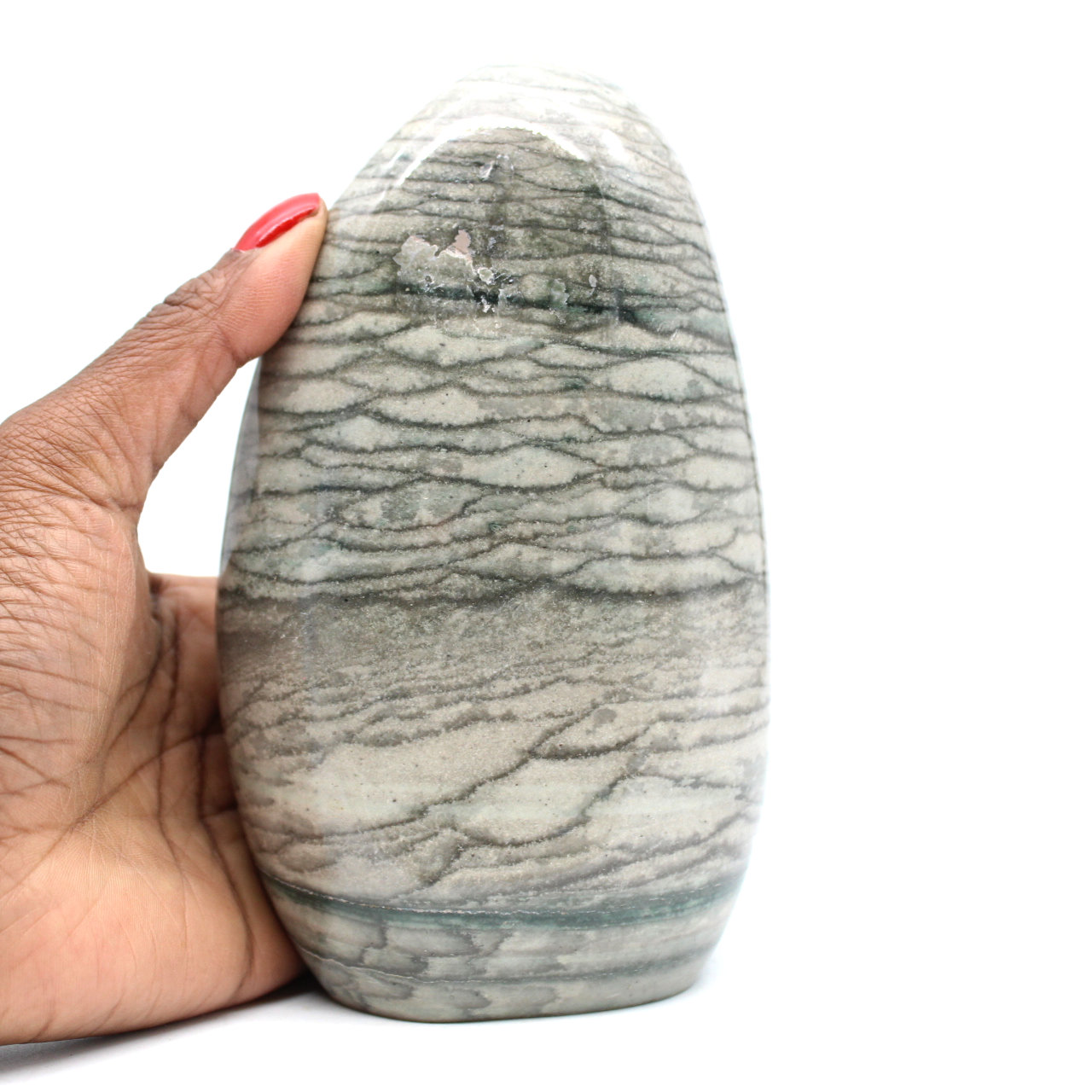 Piedra ornamental de jaspe gris rayado de Madagascar