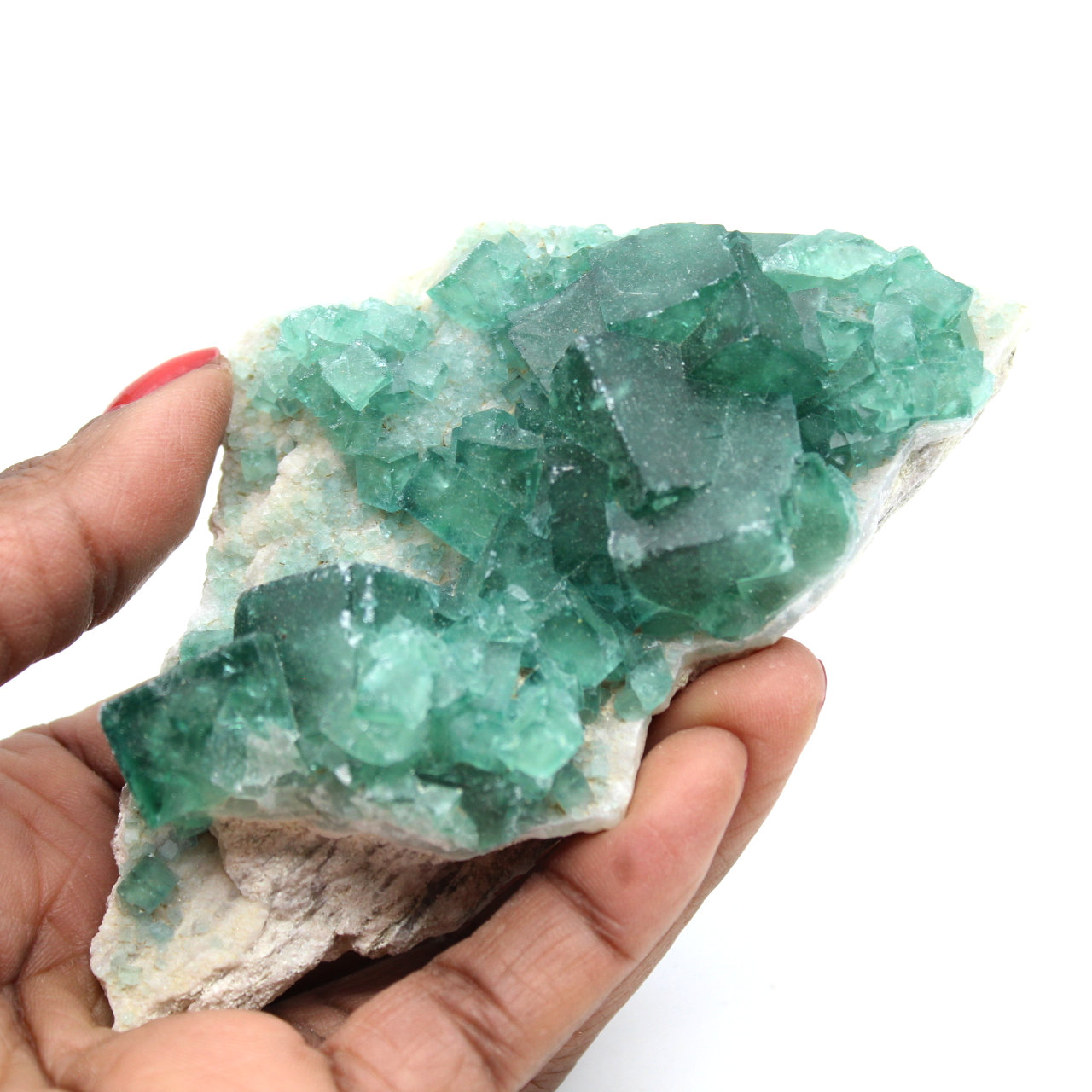 Fluorite naturelle brute en cristaux verts