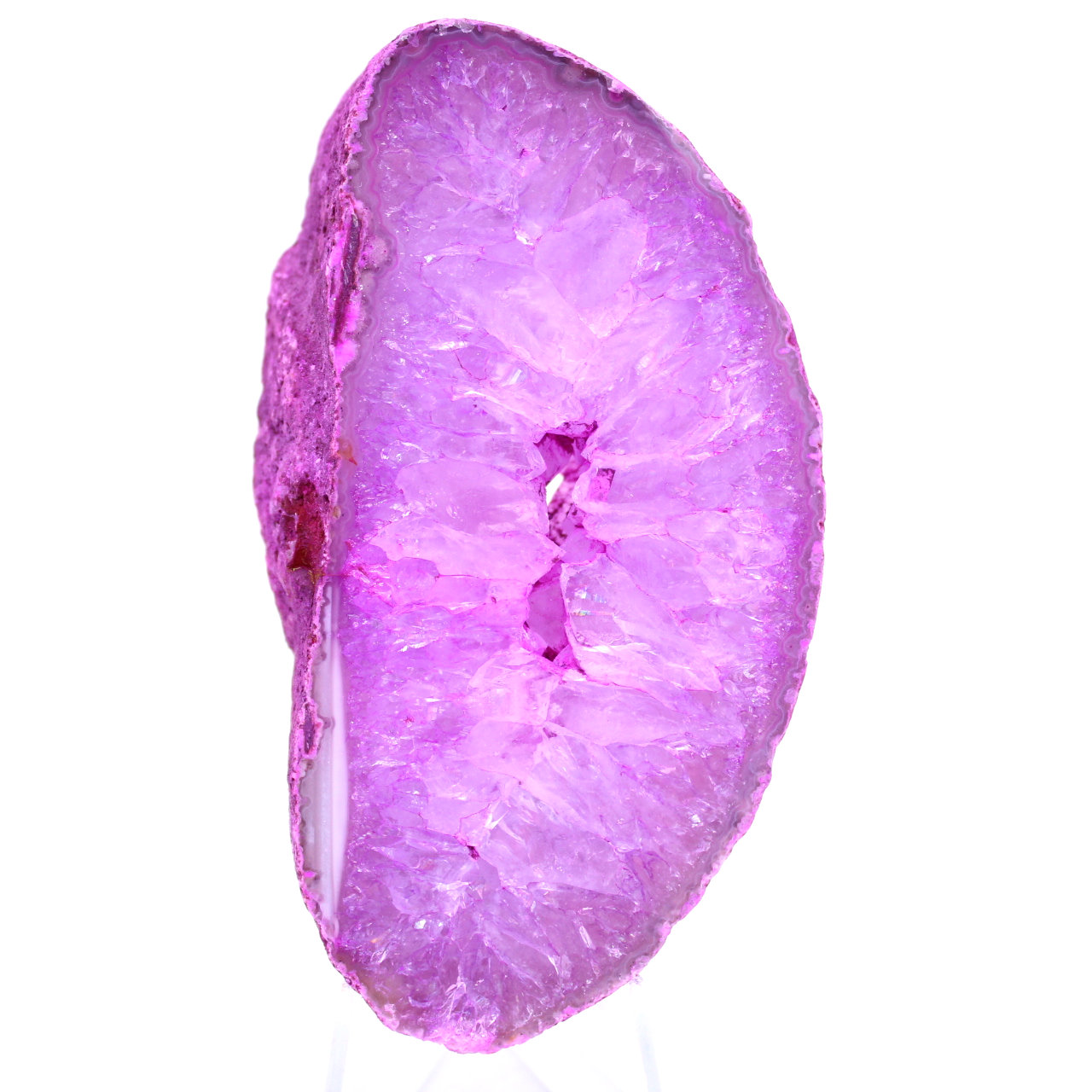 Tranche d'agate rose du Brésil