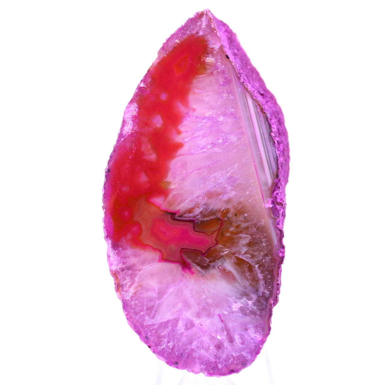 Fetta di minerale di agata rosa