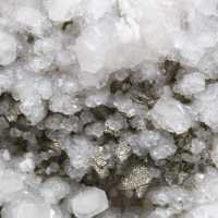 Calcite crystals with pyrite