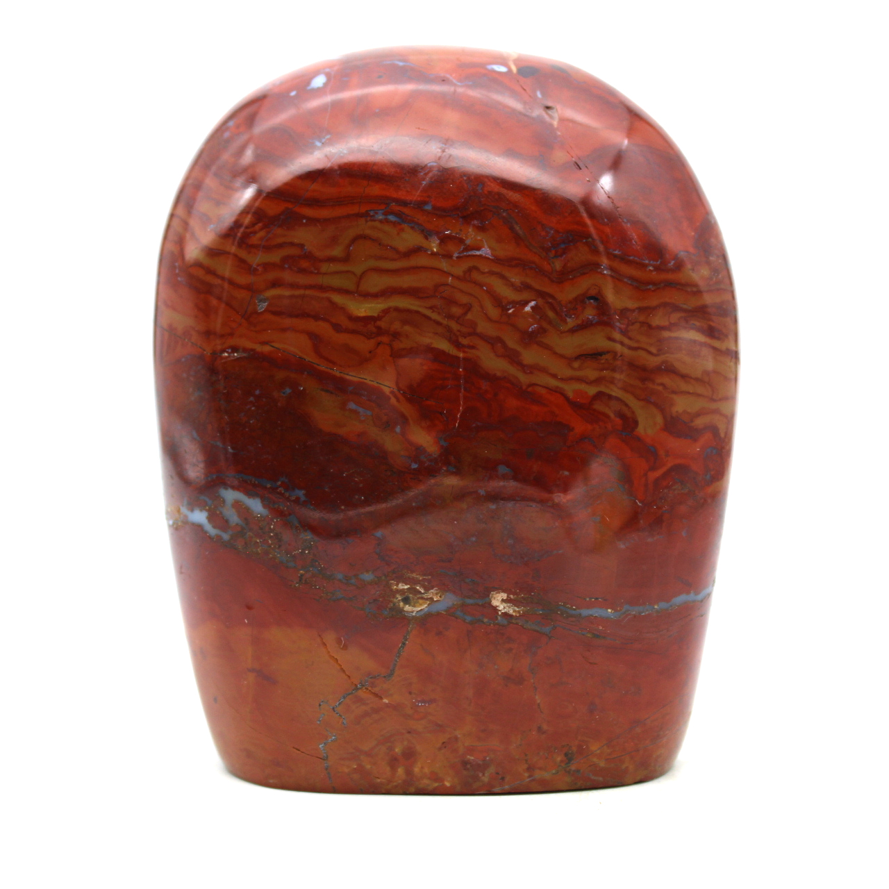 Pierre de jaspe rouge polie