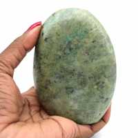 Polished green feldspar stone