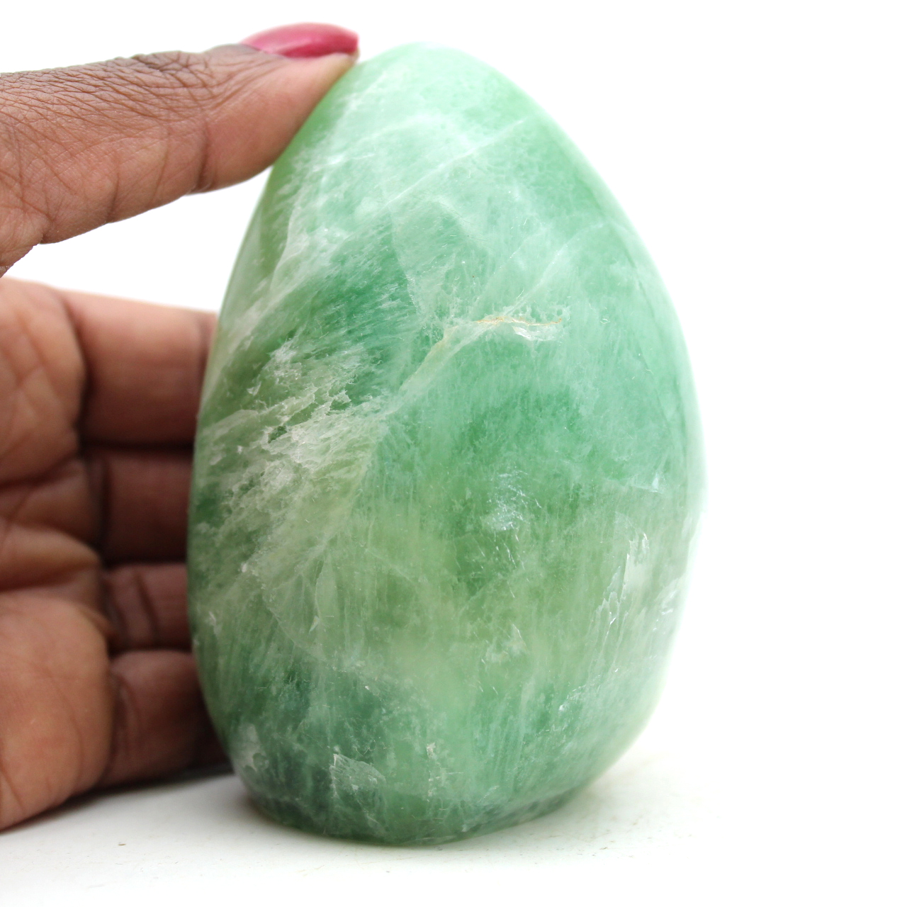 Green fluorite polished freeform