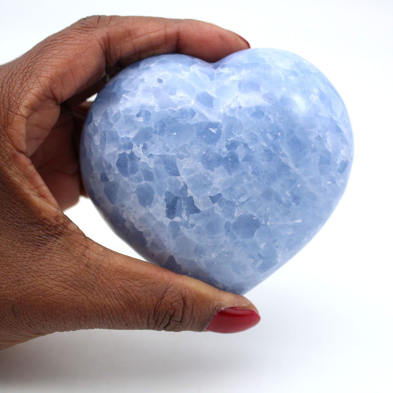 Coeur en calcite bleue