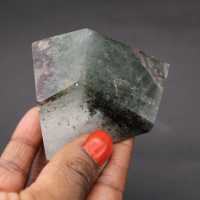 Quartz crystal prism with chlorite inclusion