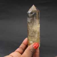 Slightly citrine prism rock crystal