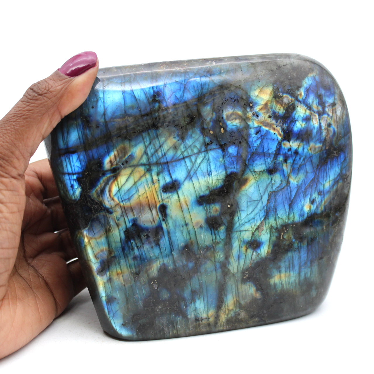 Forme libre en pierre de Labradorite polie