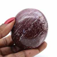 Orbicular jasper pebble