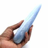 Blauer calcit-massagestab
