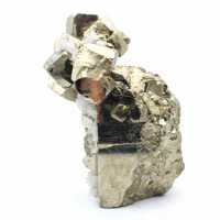 Grands cubes de pyrite avec cristaux de quartz