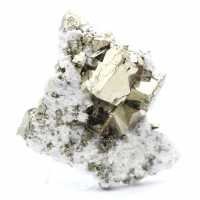 Pyrite sur gangue avec calcite et quartz