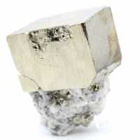 Large pyrite cube with quartz calcite