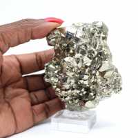 Pyrite crystals on base