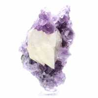 Calcite on Amethyst