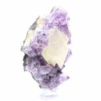 Calcite on Amethyst