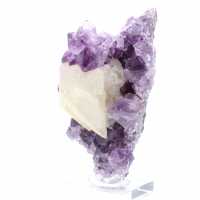 Calcite on Amethyst