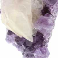 Calcite on Amethyst