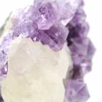 Calcite on Amethyst