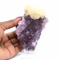 Calcit auf Amethyst aus Brasilien