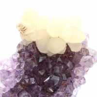 Calcite on Amethyst from Brazil