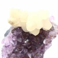 Calcite on Amethyst from Brazil