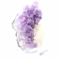 Calcitkristalle auf Amethyst