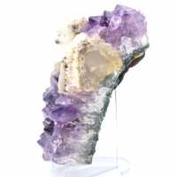 Drusa di ametista con calcite