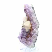 Calcite Crystals on Amethyst