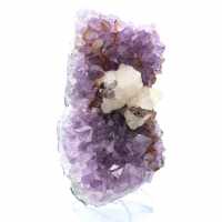 Calcite Crystals on Amethyst