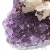 Calcite Crystals on Amethyst