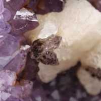 Calcite Crystals on Amethyst