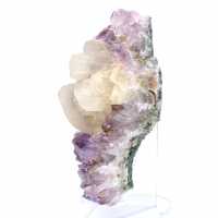 Calcite on Amethyst