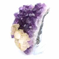 Calcite Crystals on Amethyst