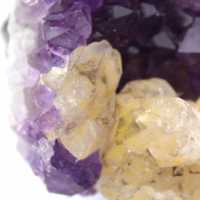 Calcite Crystals on Amethyst