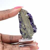 Tranche en pierre de Fluorite Pyrite polie