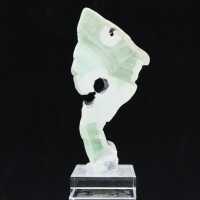 Tranche en pierre d’Aragonite verte authentique et polie