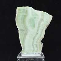 Tranche polie d’Aragonite verte minéral brut de qualité