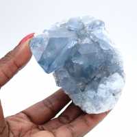 Blauwe celestien mineraalstuk uit Madagaskar