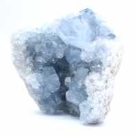 Blauwe celestien-exemplaar met glanzende kristallen