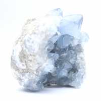 Blauwe celestien-exemplaar met glanzende kristallen