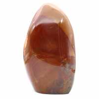 Ornement Jaspe rouge poli, pierre de collection massive, Madagascar