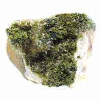 Grüne Epidotkristalle auf Matrix aus Marokko