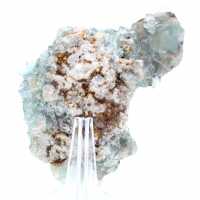 Ejemplar de fluorita en bruto: Piedra verde de Marruecos sobre roca