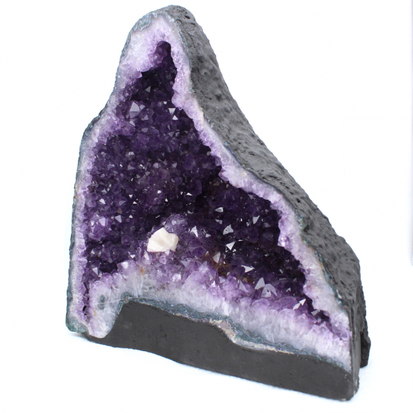 Amethyst-Geode mit Calcitkristall