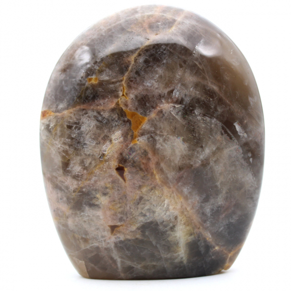Forme libre en pierre de pierre de lune noir microline