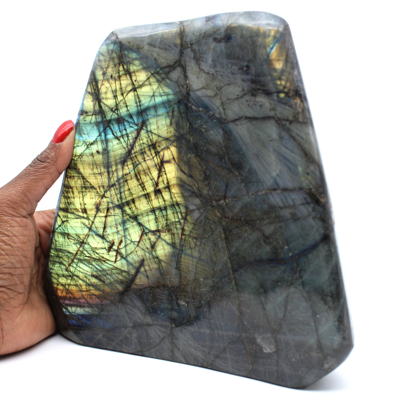 Pierre de Labradorite polie polie